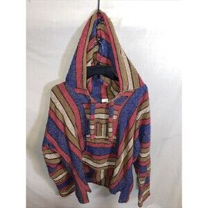 El Paso Saddle Blanket Co. Men’s Comfort Hoodie Size Large Blue Beige Colorblock